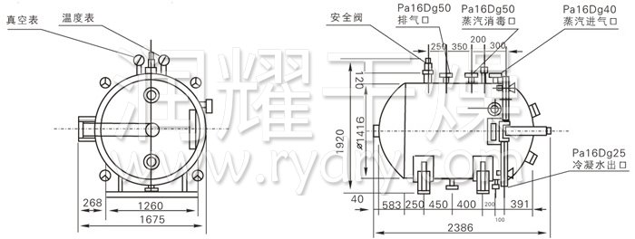 圓形靜態真空幹燥機結構示意圖